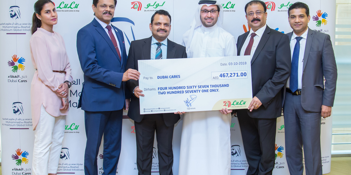 Lulu Group International hands over AED 467,271 cheque donation to Dubai Cares in support of Water, Sanitation and Hygiene facilities in Schools (WASH) programs