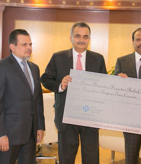 Helping Hand for Nepal Lulu Group donates 20 Million Nepalese Rupees for quake relief